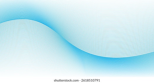Ondas suaves azules Abstractas sobre fondo blanco. Vector EPS10