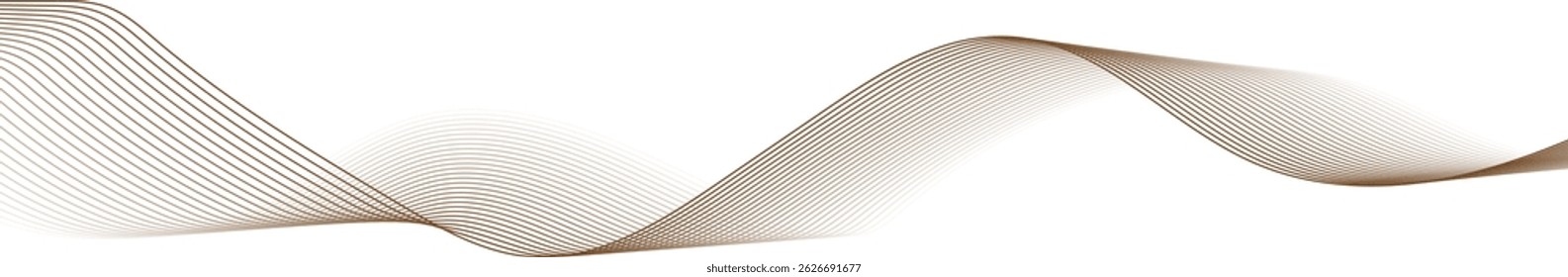 Abstract blue smooth waves on white background Vector wave lines smooth flowing dynamic blue