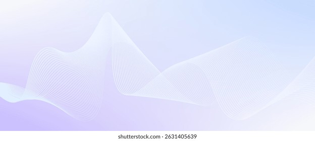 Abstract blue smooth waves on white background.Vector illustration.