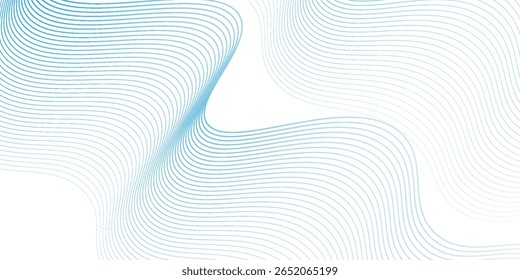 Ondas suaves azules Abstractas sobre fondo blanco. Arte simple moderno dinámico Buen concepto Textura