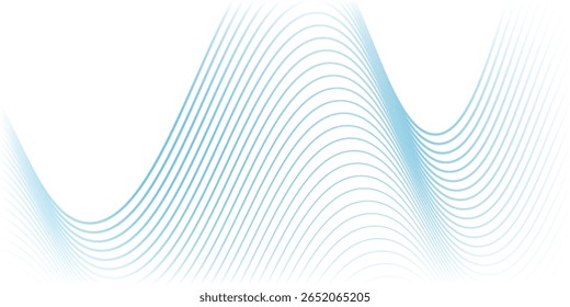 Ondas suaves azuis abstratas sobre fundo branco. arte simples moderna dinâmica
