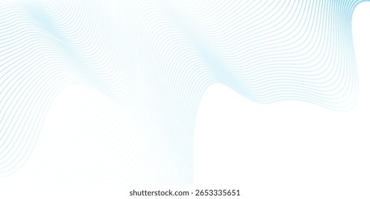 Ondas suaves azules Abstractas sobre fondo blanco. Diseño dinámico Arte simple Buenas ilustraciones de onda Vector agradable
