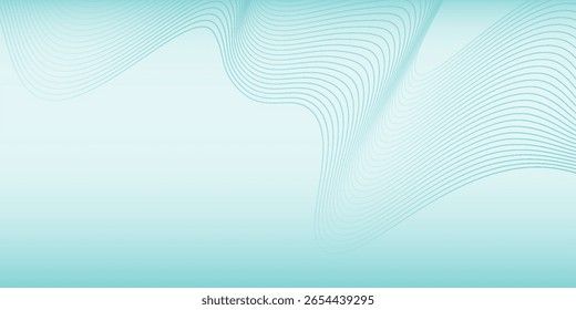 Abstractas ondas suaves azules sobre fondo blanco simple buen arte moderno