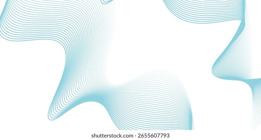 Ondas suaves azules Abstractas en el fondo blanco. Artes de línea modernas de la Ilustración vectorial