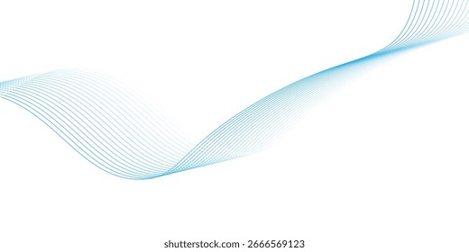 Abstract blue smooth waves on white background.Vector illustration.
