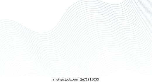 Abstract blue smooth waves on white background. Wallpaper texture