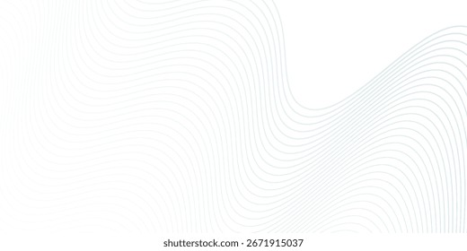 Ondas suaves azuis abstratas sobre fundo branco. Padrão de espaço de textura do papel de parede