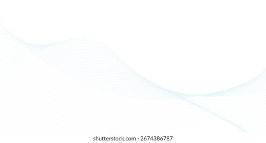 Ondas suaves azules Abstractas sobre fondo blanco Arte simple Moderno