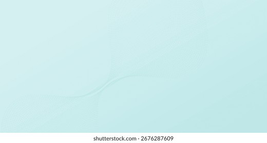 Abstract blue smooth waves on white background soft line dot shpae flowing wihte