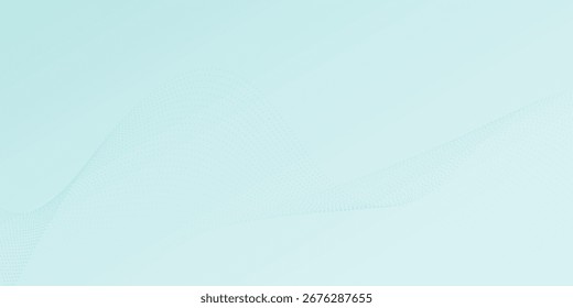 Abstract blue smooth waves on white background soft line dot