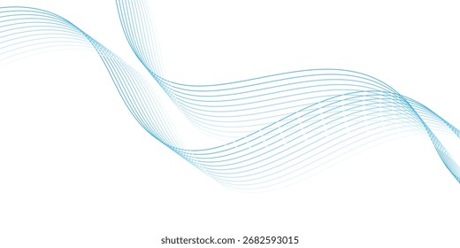 Ondas suaves azuis abstratas sobre fundo branco. vetor abstrato eps10