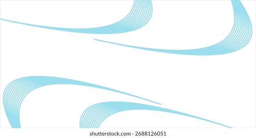 Abstract blue smooth waves on white background.Vector illustration.