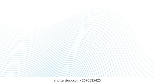 Ondas suaves azules Abstractas en el fondo blanco. ciencia de arte dinámico moderno suave
