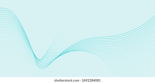 Ondas suaves azuis abstratas sobre fundo branco pontos suaves onda simples