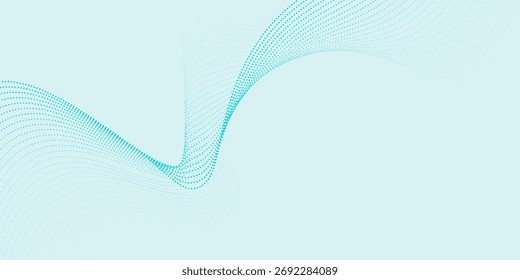 Ondas suaves azuis abstratas sobre fundo branco pontos suaves onda simples moderna fluindo