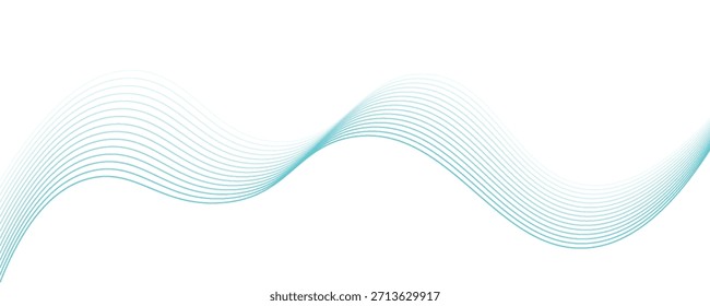 Abstract blue smooth waves on white background.Vector illustration.

