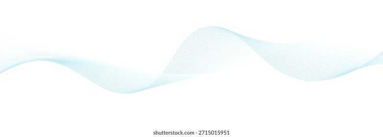 Abstract blue smooth waves on white background.Vector illustration.

