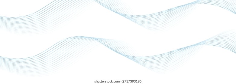 Ondas suaves azules Abstractas sobre fondo blanco. Ondas sonoras dinámicas. Elementos de diseño, Ilustración vectorial