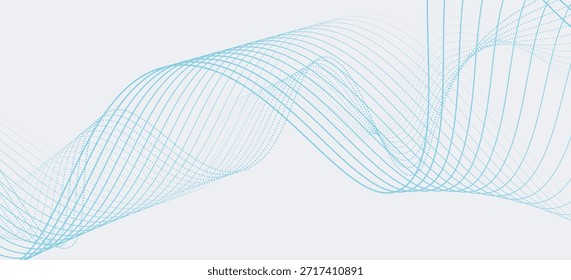 Abstrato ondas suaves azuis no fundo branco.Ilustração vetor.