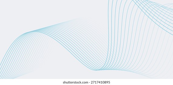Abstrato ondas suaves azuis no fundo branco.Ilustração vetor.