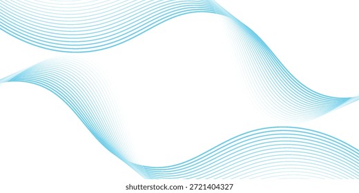 Abstrato ondas suaves azuis no fundo branco.Ilustração vetor.