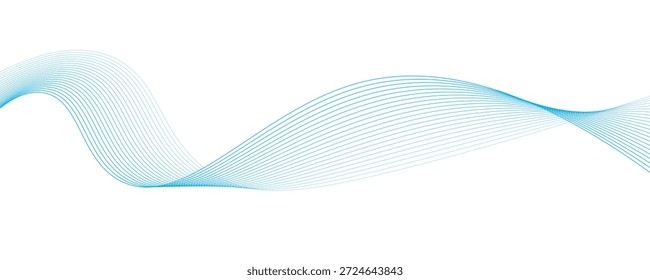 Ondas suaves azuis abstratas sobre fundo branco.Ilustração vetorial.eps10