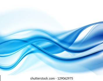 Abstract blue smooth waves. Vector background eps 10