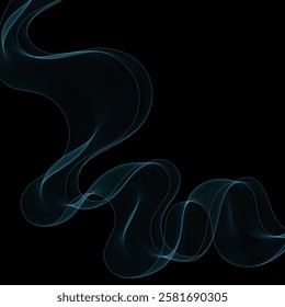 Abstract blue smooth wavy lines.