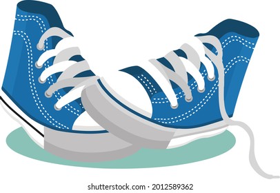 ilustración vectorial de las zapatillas azules abstractas