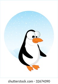 fondo de nevada azul abstracto con pingüino, fondo de pared vectorial