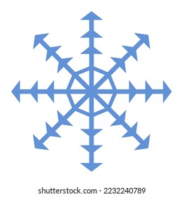 Abstract blue snowflakes. Snowflake with a pattern. Snow. Vector illustration