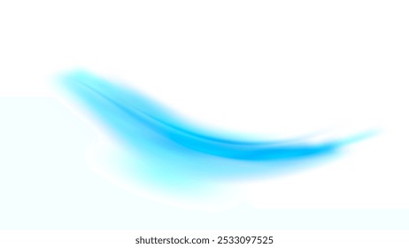 Abstract blue soft smoky transparent neon shine over white background. Vector illustration