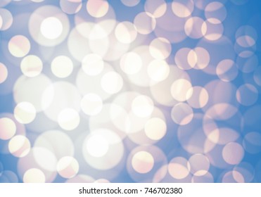Abstract blue soft yellow light bokeh background vector illustration.