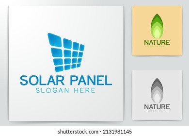 abstract blue solar panel logo Designs Inspiration Isolated on White Background