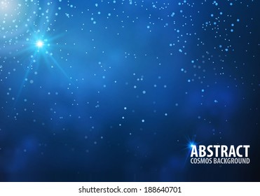 Abstract blue space background. Vector illustration