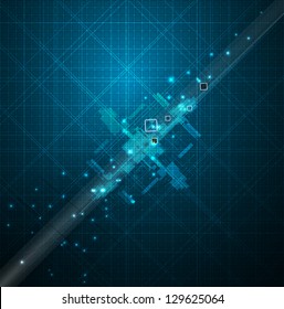 abstract blue space circuit cyber high technology computer business background