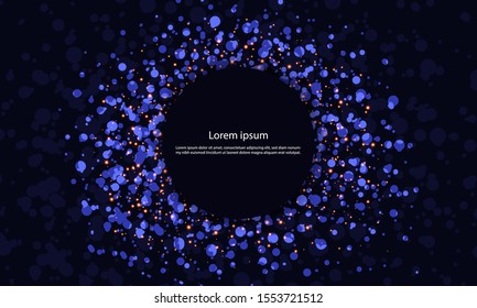 Abstract blue sparkles technology background 