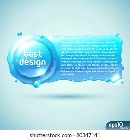 Abstract blue speech bubble (fresh colorful banner)