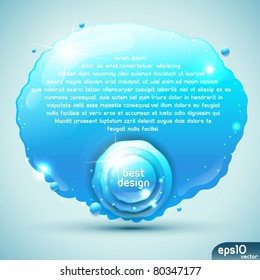 Abstract blue speech bubble (fresh colorful banner)