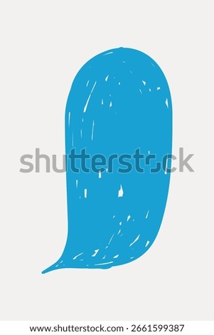 Abstract blue speech bubble illustration. Blue speech bubble on white background. Speech bubble design with a textured, hand-drawn style. Blue speech bubble art. Doodle illustration vector.