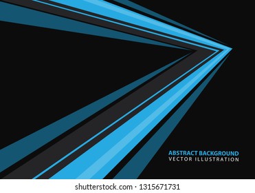 Abstract blue speed arrow direction on black design modern futuristic background vector illustration.