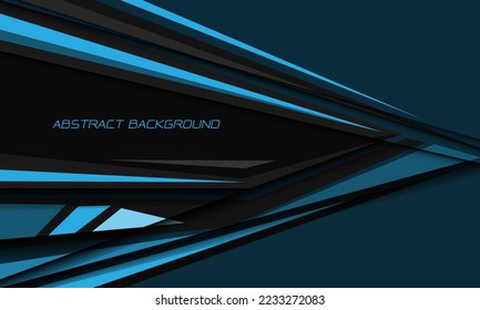 Resumen de la velocidad azul sombra negra dirección de la malla hexagonal geométrica en el diseño gris diseño moderno lujoso ilustración de fondo futurista vectorial.