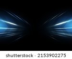 Abstract blue speed light effect on black background vector illustration.
