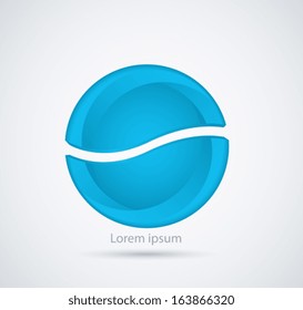 Abstract blue sphere design element.  Blue sign for your design template or brochure.
