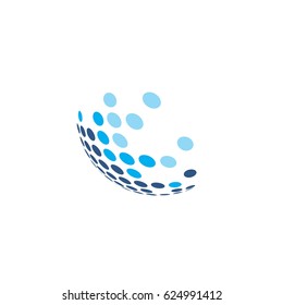 abstract blue sphere icon logo