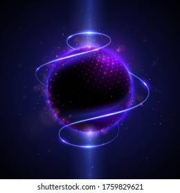 Abstract blue sphere with light effect