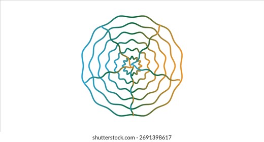 Abstract blue spiral and circle vector illustration for summer design and pattern.