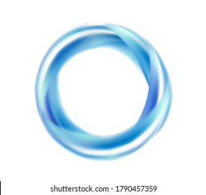 Abstract blue spiral curling ring. Vector illustration isolated on white background. Can be use for your design, package, adv. EPS10.