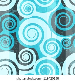 Abstract blue spiral seamless
