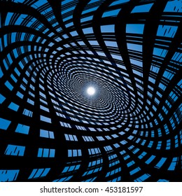 Abstract blue spiral vector illustration.